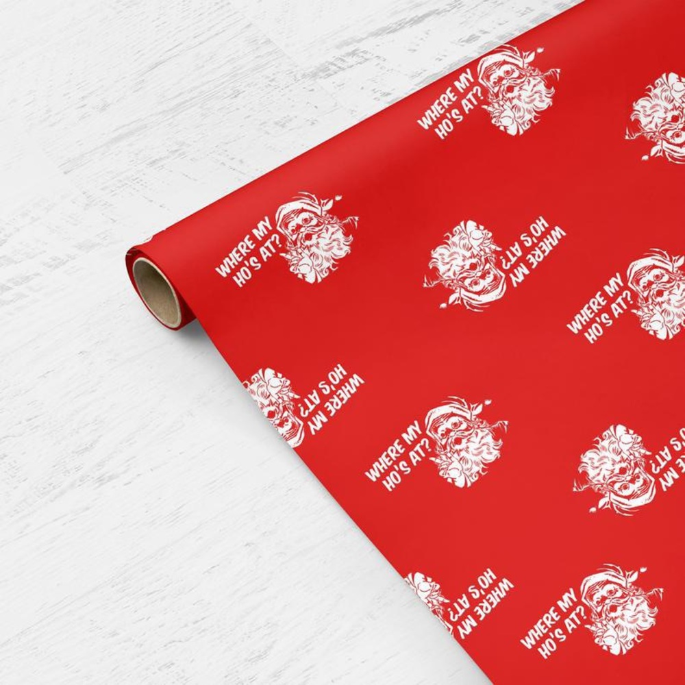 Where My Ho’s At? Dirty Santa Gift Wrapping Paper Roll - 18FT